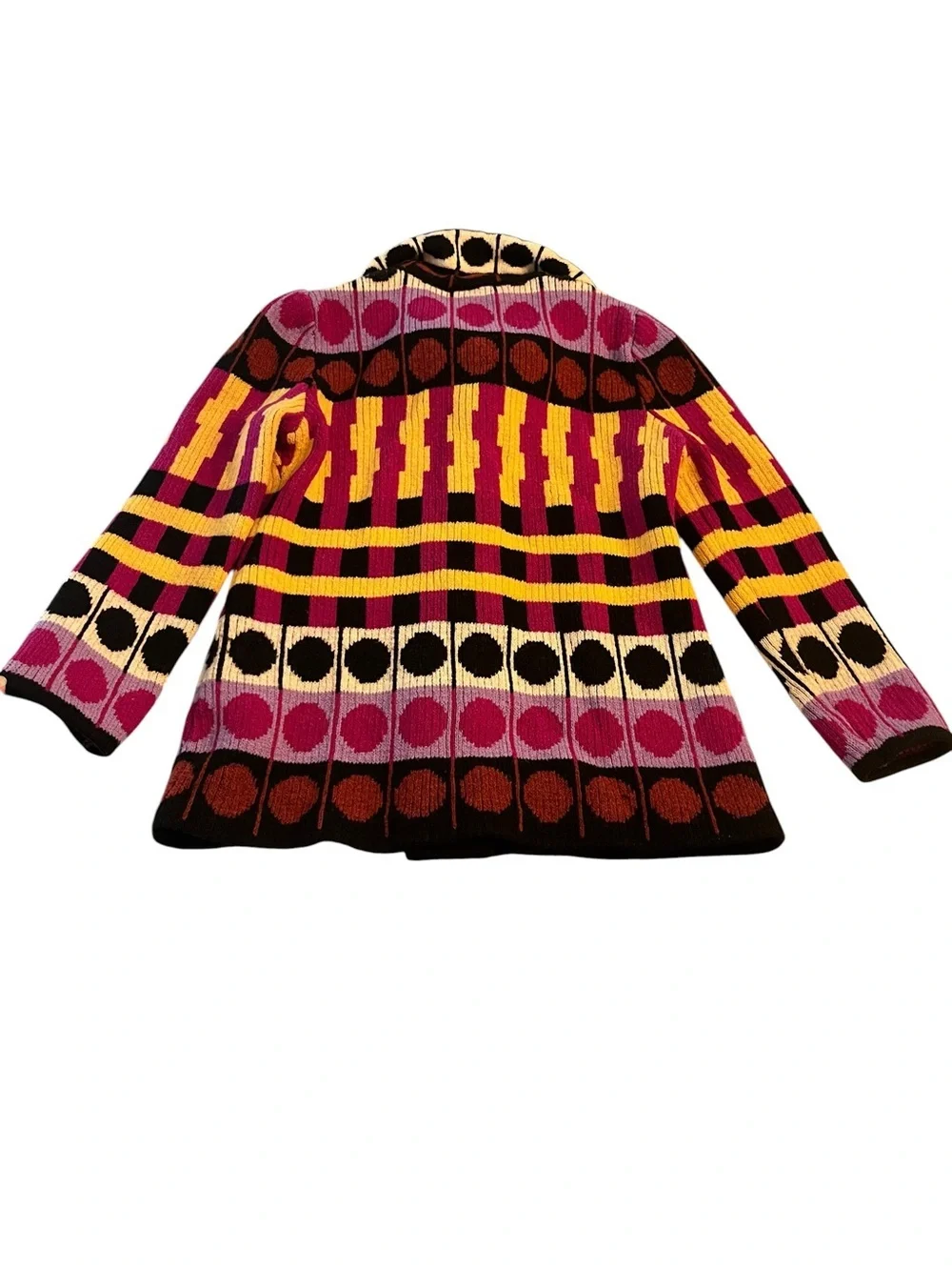Beautiful Colorful Geometric Knit Sweater Cardigan Coat in Bright Colors